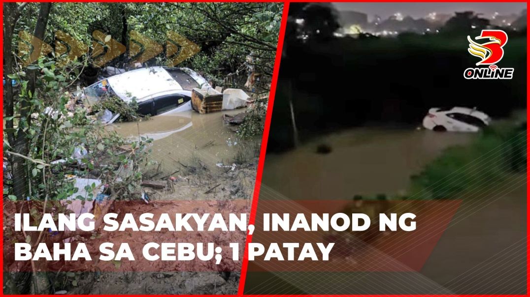 ⁣Ilang sasakyan, inanod ng baha sa Cebu; 1 patay