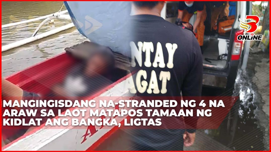⁣Mangingisdang na-stranded ng 4 na araw sa laot matapos tamaan ng kidlat ang bangka, ligtas