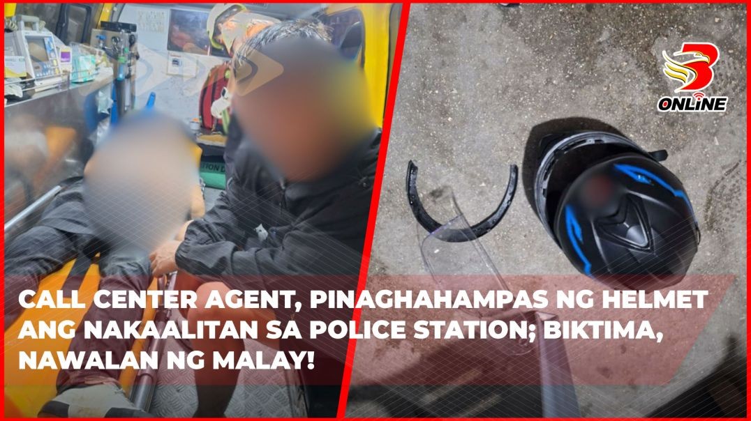 ⁣Call center agent, pinaghahampas ng helmet ang nakaalitan sa Police Station; biktima, nawalan ng mal