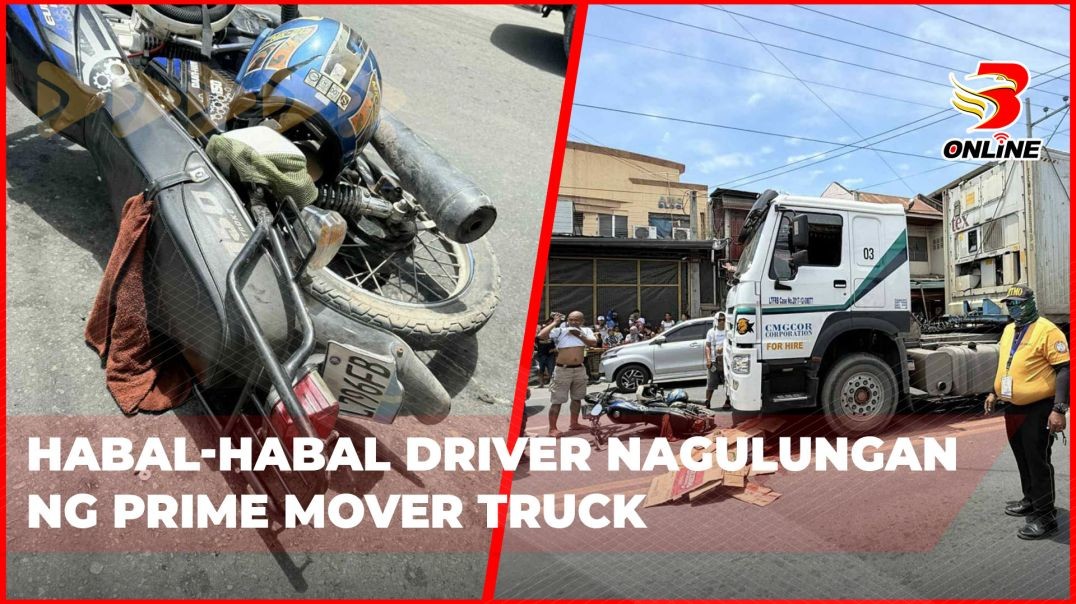 ⁣Habal-habal driver nagulungan ng prime mover truck