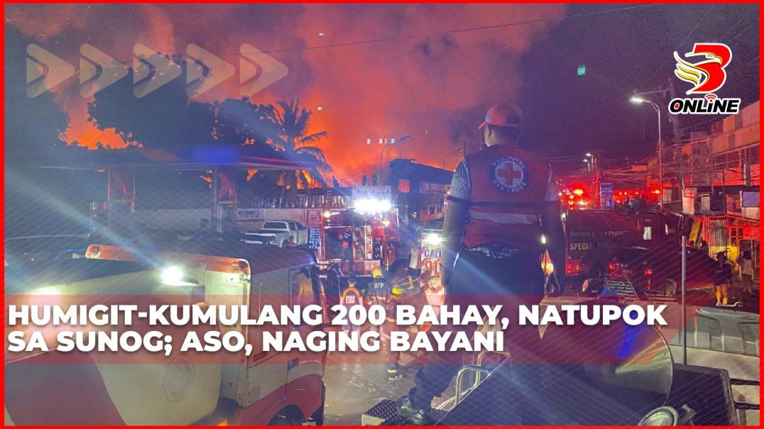 ⁣Humigit-kumulang 200 bahay, natupok sa sunog; Aso, naging bayani