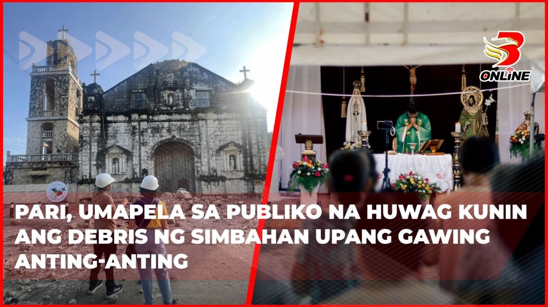 ⁣Pari, umapela sa publiko na huwag kunin ang debris ng simbahan upang gawing anting-anting