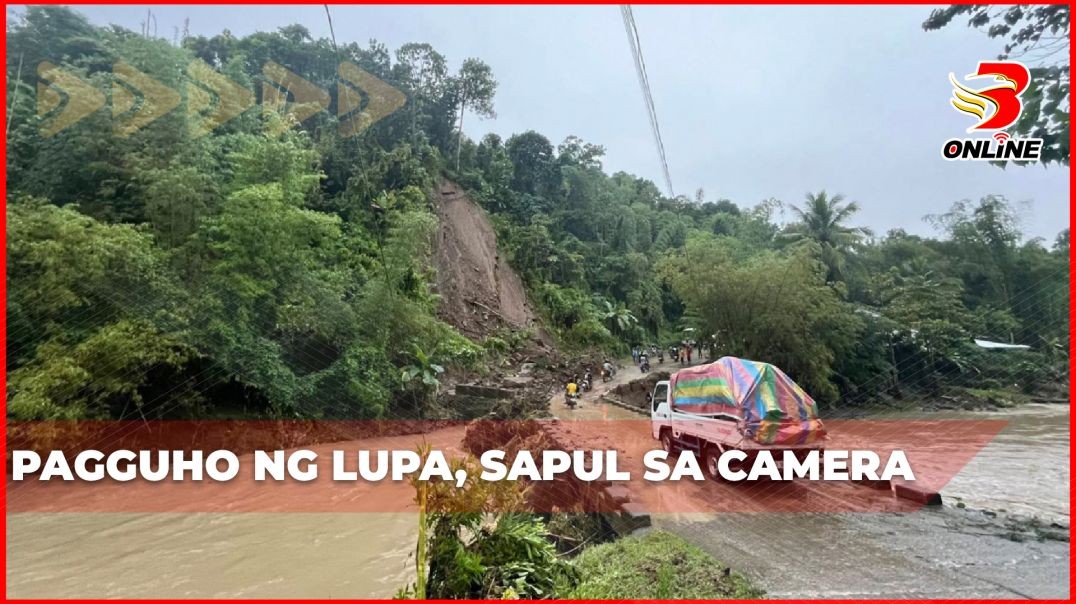 ⁣Pagguho ng lupa, sapul sa camera