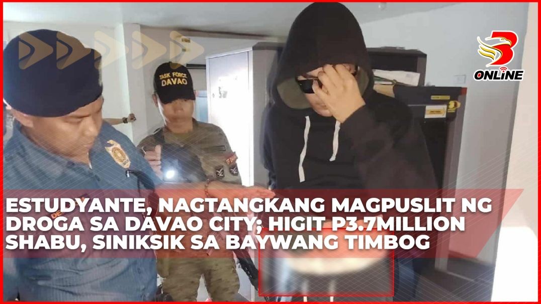 ⁣Estudyante, nagtangkang magpuslit ng droga sa Davao City; higit P3