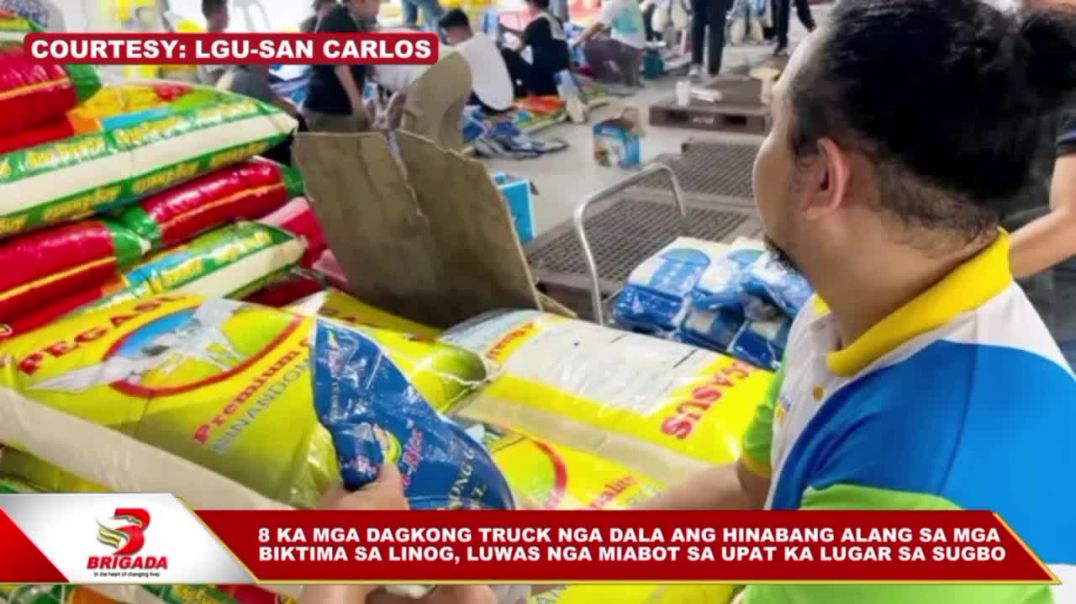 ⁣8 KA MGA DAGKONG TRUCK NGA DALA ANG HINABANG ALANG SA MGA BIKTIMA SA LINOG, LUWAS NGA MIABOT SA UPAT