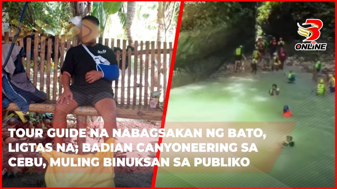 ⁣Tour guide na nabagsakan ng bato, ligtas na; Badian Canyoneering sa Cebu, muling binuksan sa publiko