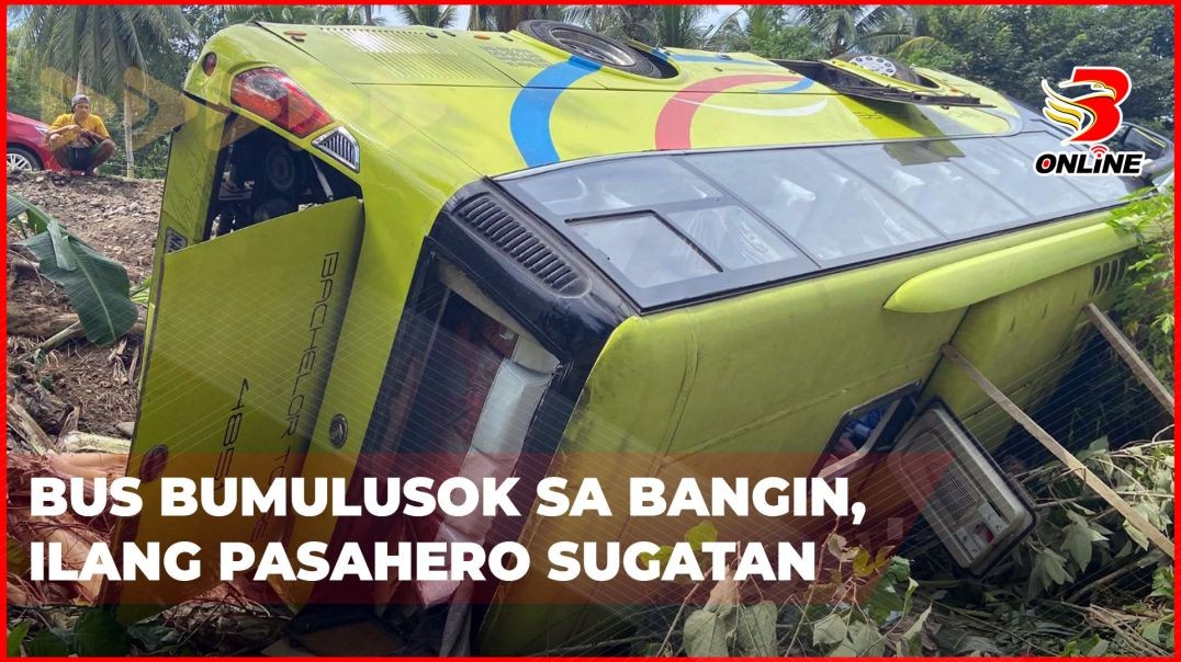 ⁣Bus bumulusok sa bangin, ilang pasahero sugatan