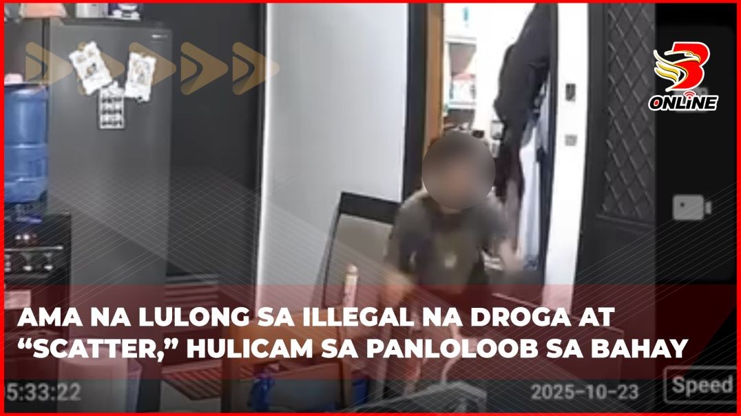 ⁣Ama na lulong sa illegal na droga at “scatter,” hulicam sa panloloob sa bahay