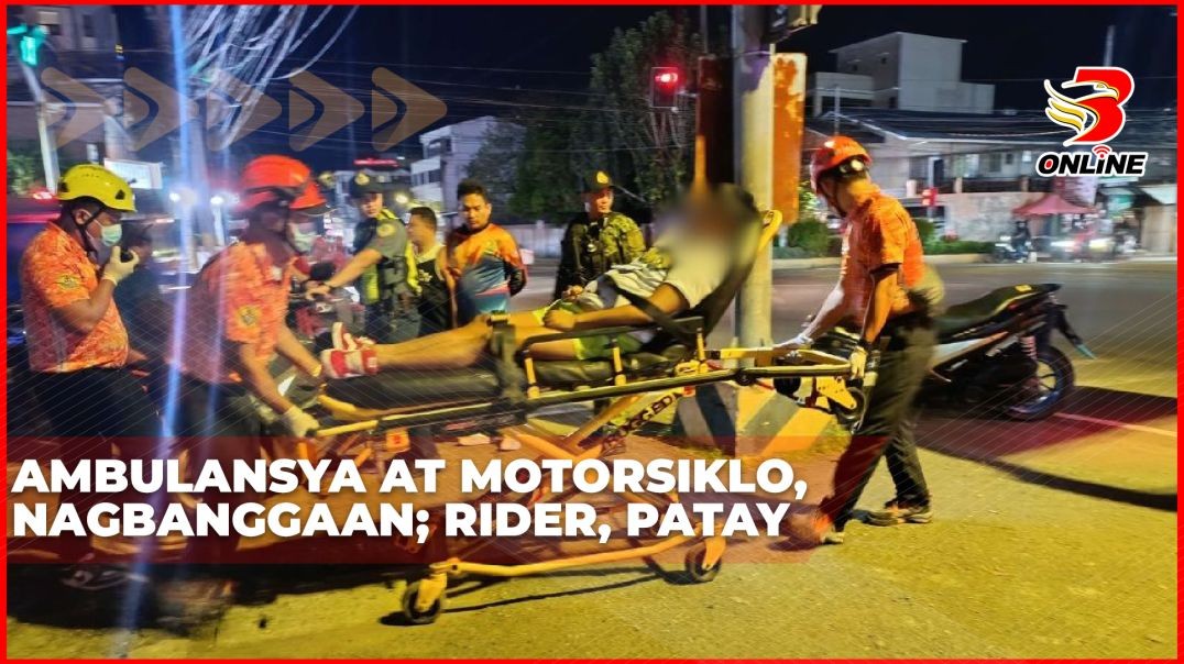 ⁣Ambulansya at motorsiklo, nagbanggaan; Rider, patay