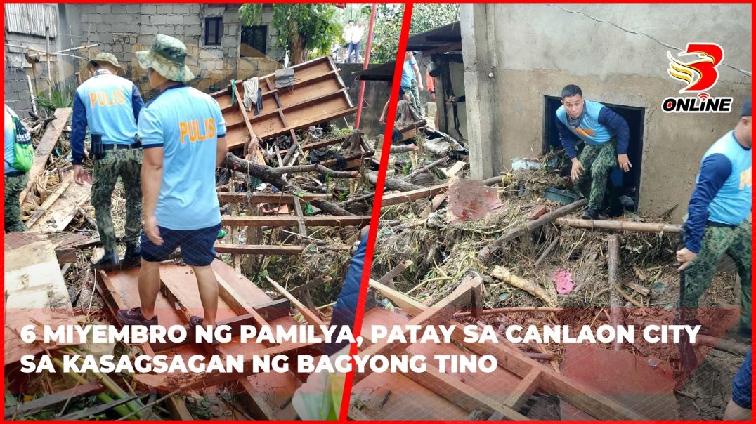 ⁣6 miyembro ng pamilya, patay sa Canlaon City sa kasagsagan ng bagyong Tino