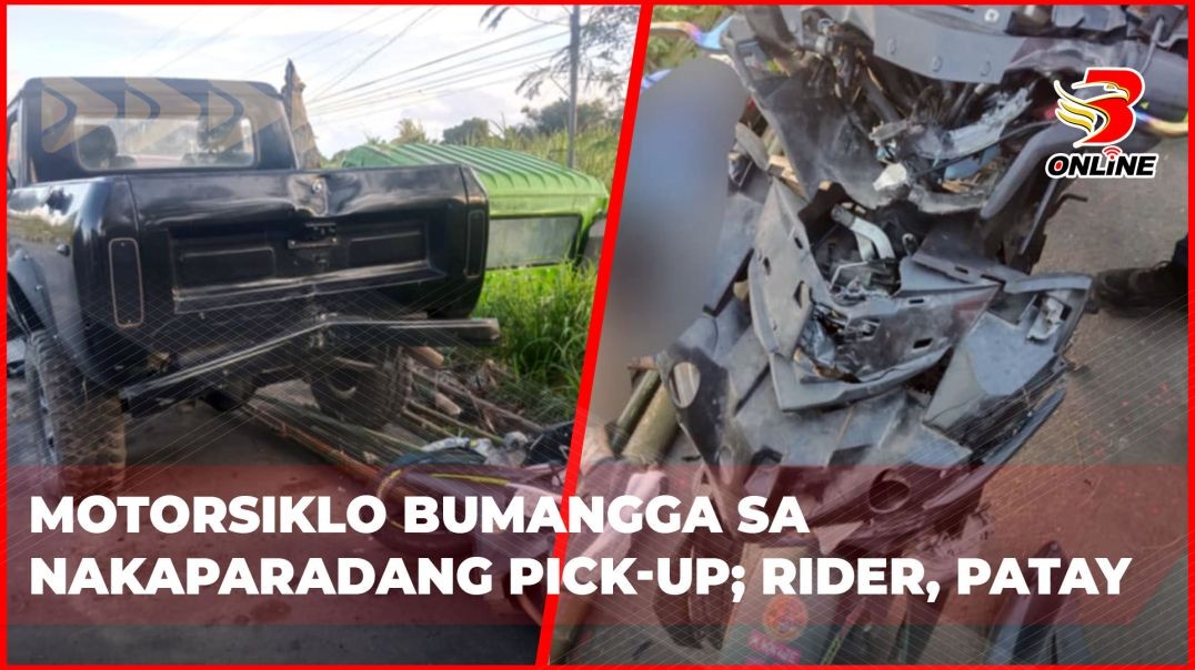 Motorsiklo bumangga sa nakaparadang pick-up; rider, patay