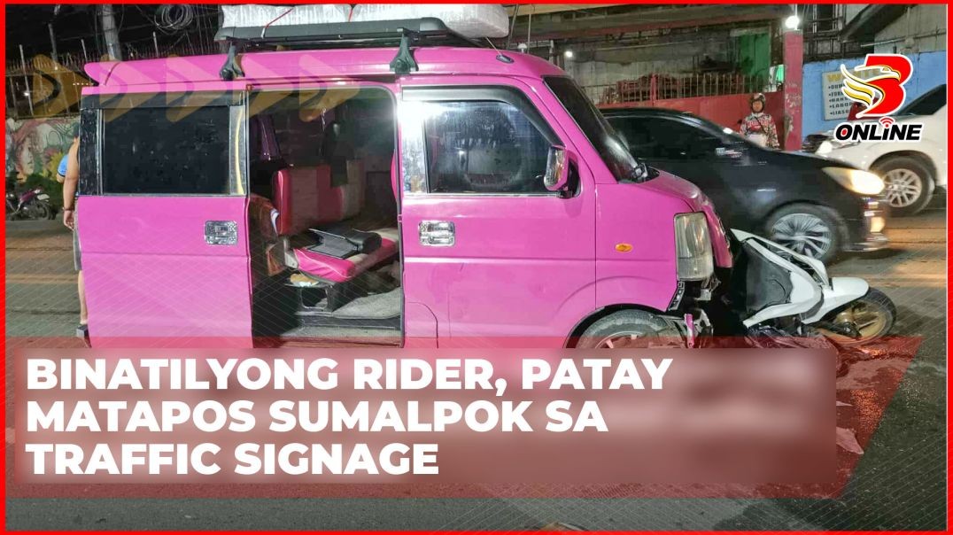 ⁣Binatilyong rider, patay matapos sumalpok sa traffic signage