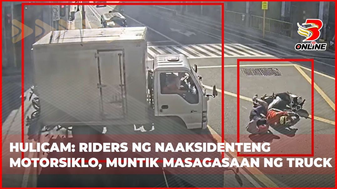 ⁣Hulicam Riders ng naaksidenteng motorsiklo, muntik masagasaan ng  truck