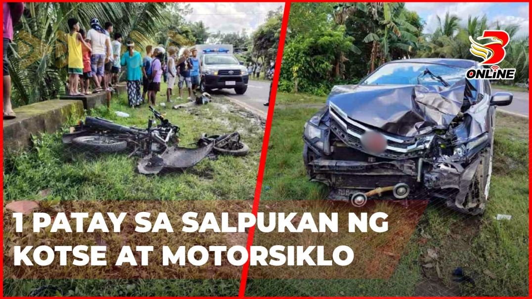 ⁣1 patay sa salpukan ng kotse at motorsiklo