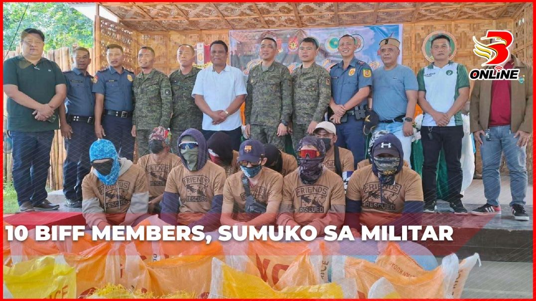 ⁣10 BIFF members, sumuko sa militar