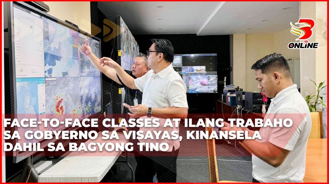 ⁣Face-to-face classes at ilang trabaho sa gobyerno sa Visayas, kinansela dahil sa Bagyong Tino