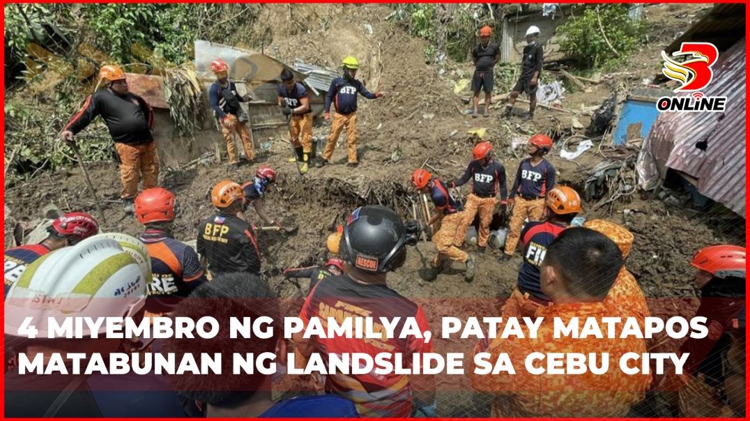 ⁣4 miyembro ng pamilya, patay matapos matabunan ng landslide sa Cebu City