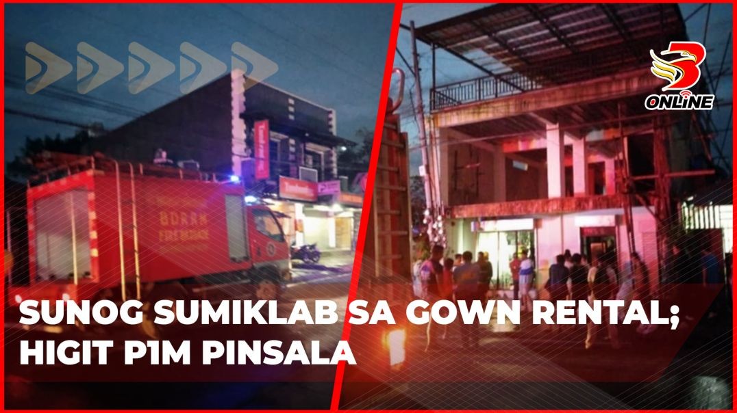 ⁣Sunog sumiklab sa gown rental; Higit P1M pinsala