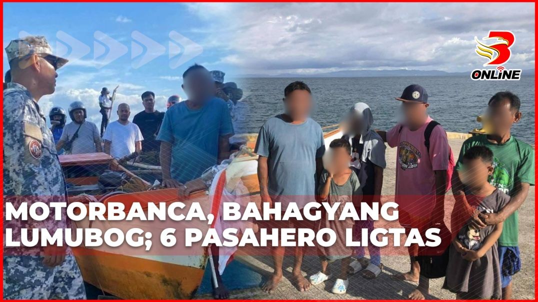 ⁣Motorbanca, bahagyang lumubog; 6 pasahero ligtas