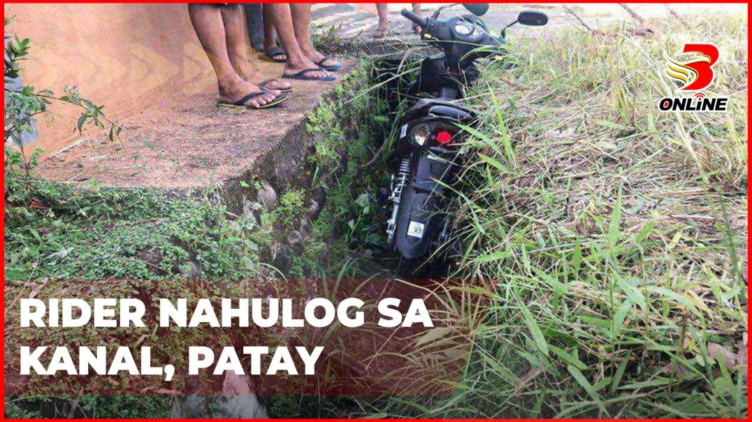 ⁣Rider nahulog sa kanal, patay