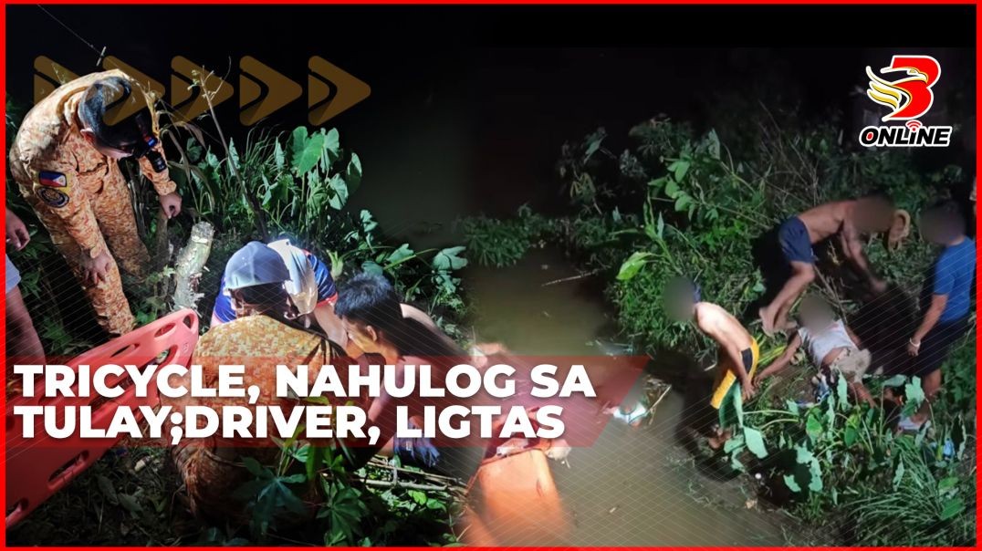 ⁣Tricycle, nahulog sa tulay;Driver, ligtas