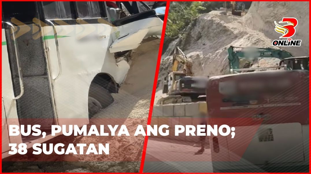 ⁣Bus, pumalya ang preno; 38 sugatan