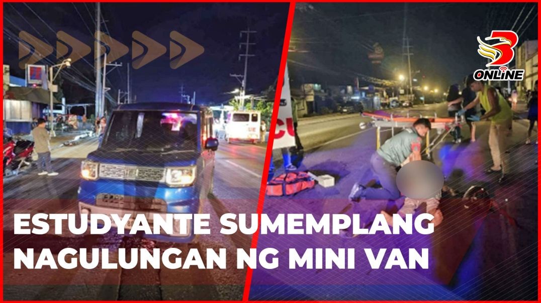 ⁣Estudyante sumemplang nagulungan ng mini van