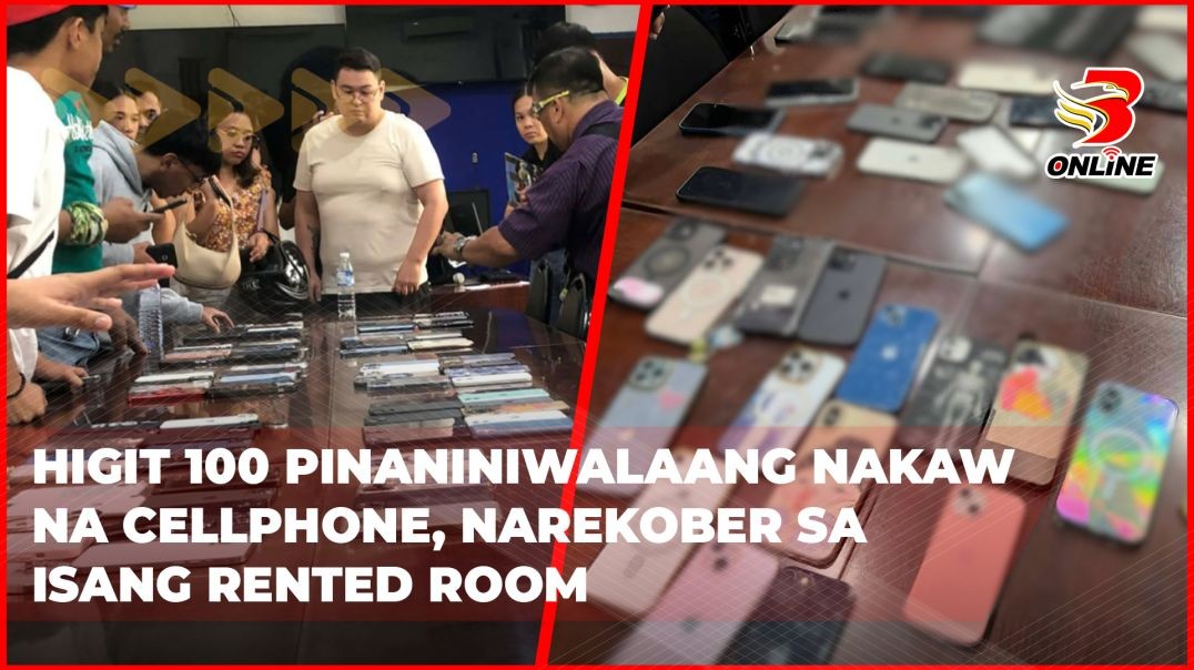 ⁣Higit 100 pinaniniwalaang nakaw na cellphone, narekober sa isang rented room