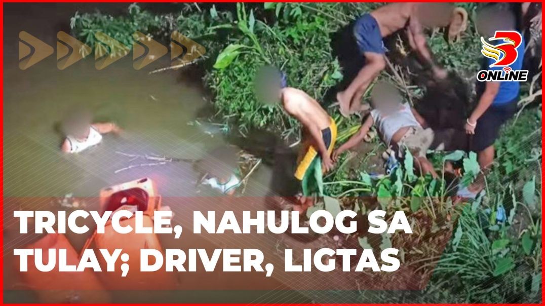 ⁣Tricycle, nahulog sa tulay;Driver, ligtas