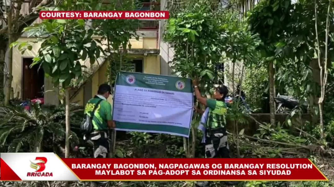 ⁣BARANGAY BAGONBON, NAGPAGAWAS OG BARANGAY RESOLUTION MAYLABOT SA PAG-ADOPT SA ORDINANSA SA SIYUDAD
