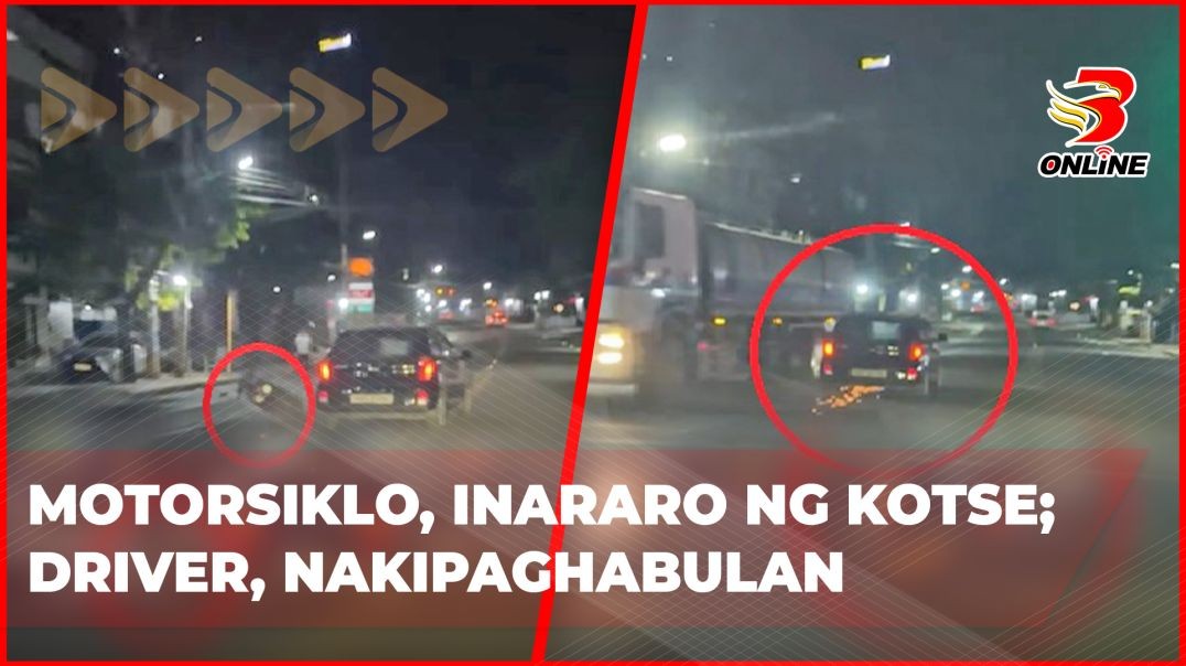 ⁣Motorsiklo, inararo ng kotse; driver, nakipaghabulan