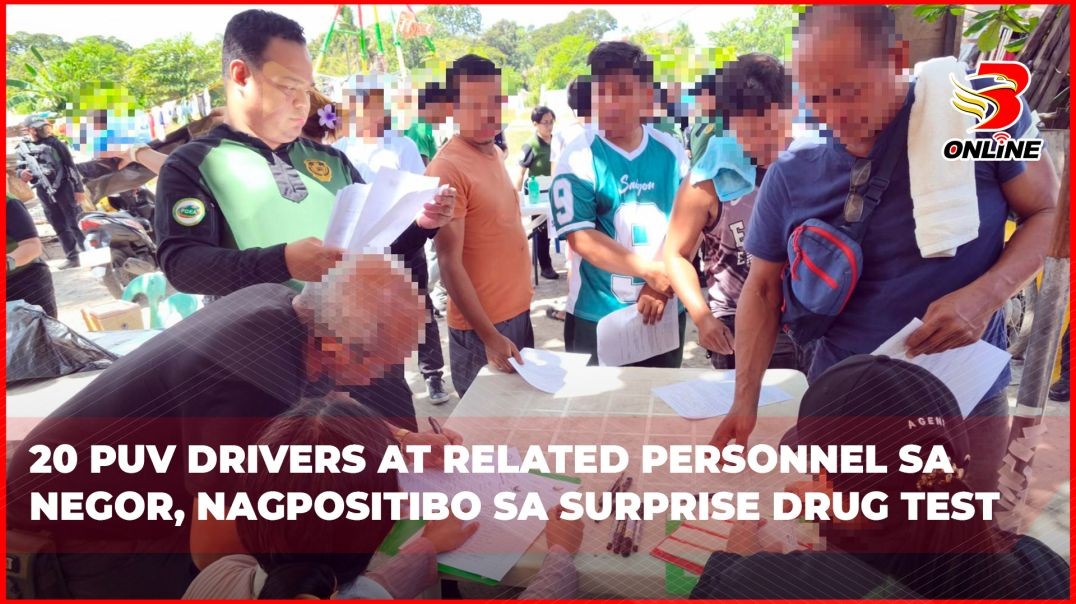 ⁣20 PUV drivers at related personnel sa NegOr, nagpositibo sa surprise drug test