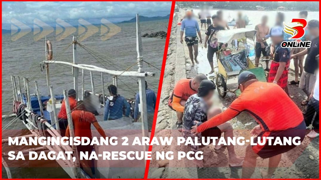 ⁣Mangingisdang 2 araw palutang-lutang sa dagat, na-rescue ng PCG