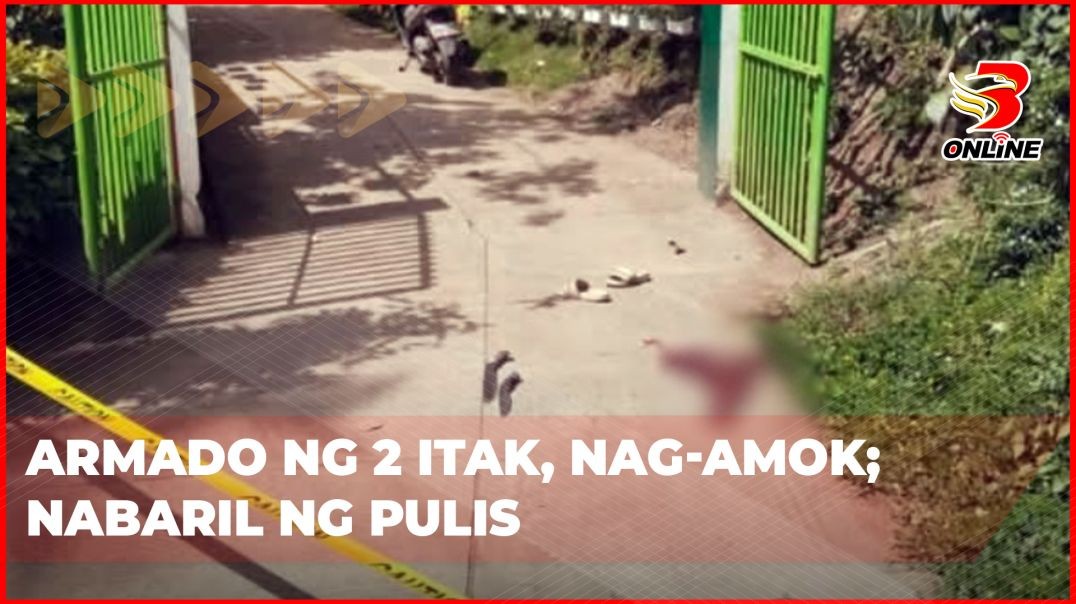 ⁣Armado ng 2 itak, nag-amok; Nabaril ng pulis