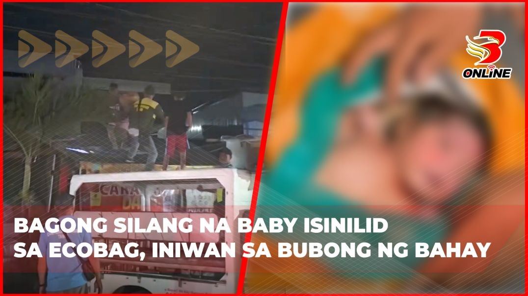 ⁣Bagong silang na baby isinilid sa ecobag, iniwan sa bubong ng bahay