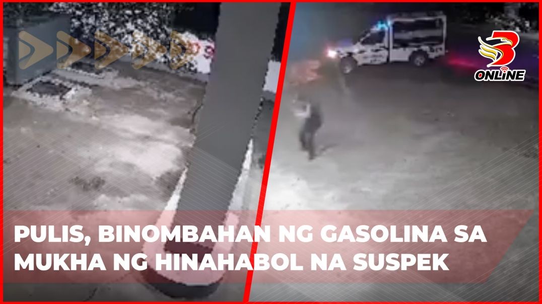 ⁣Pulis, binombahan ng gasolina sa mukha ng hinahabol na suspek