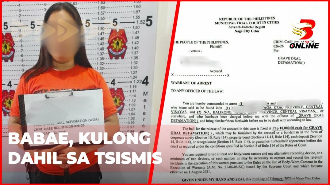 ⁣Babae, kulong dahil sa tsismis