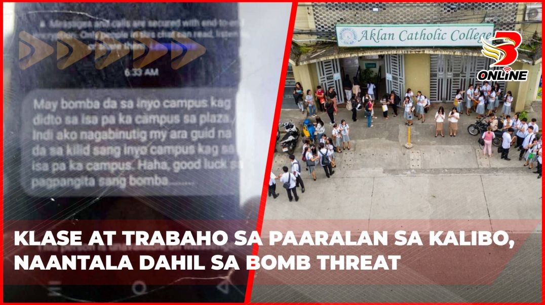 ⁣Klase at trabaho sa paaralan sa Kalibo, naantala dahil sa bomb threat