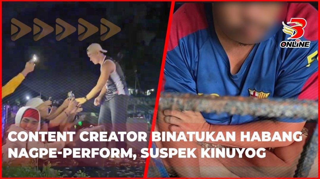 ⁣Content creator binatukan habang nagpe-perform, suspek kinuyog