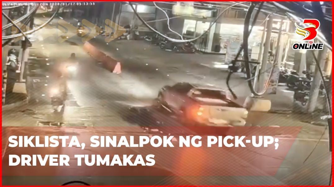 ⁣Siklista, sinalpok ng pick-up; driver tumakas