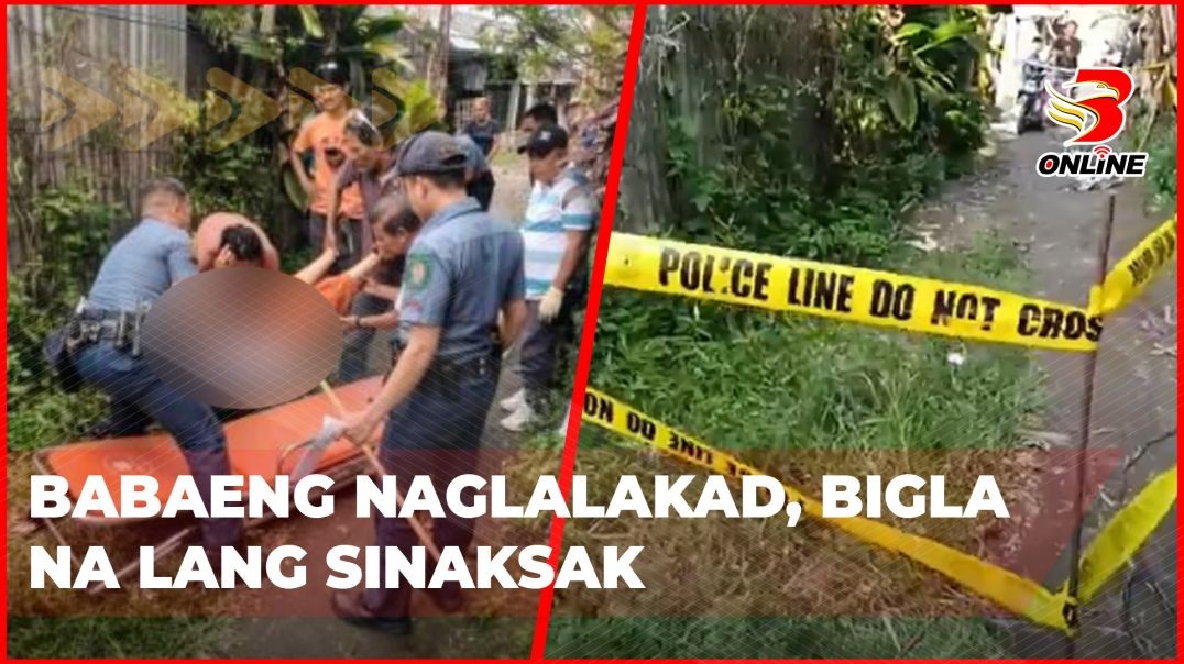 ⁣Babaeng naglalakad, bigla na lang sinaksak