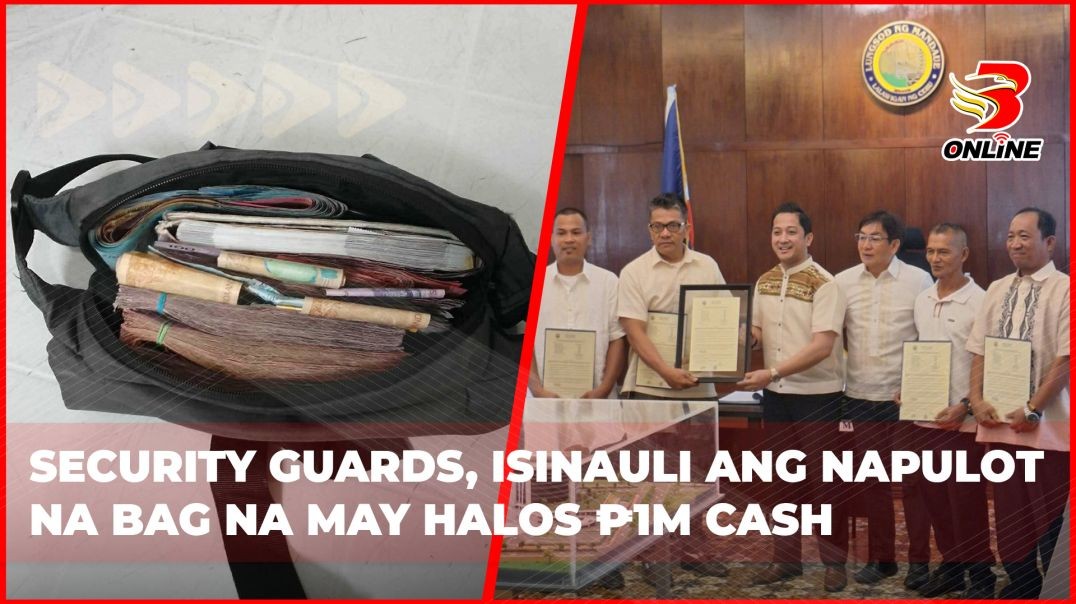 ⁣Security guards, isinauli ang napulot na bag na may halos ₱1M cash