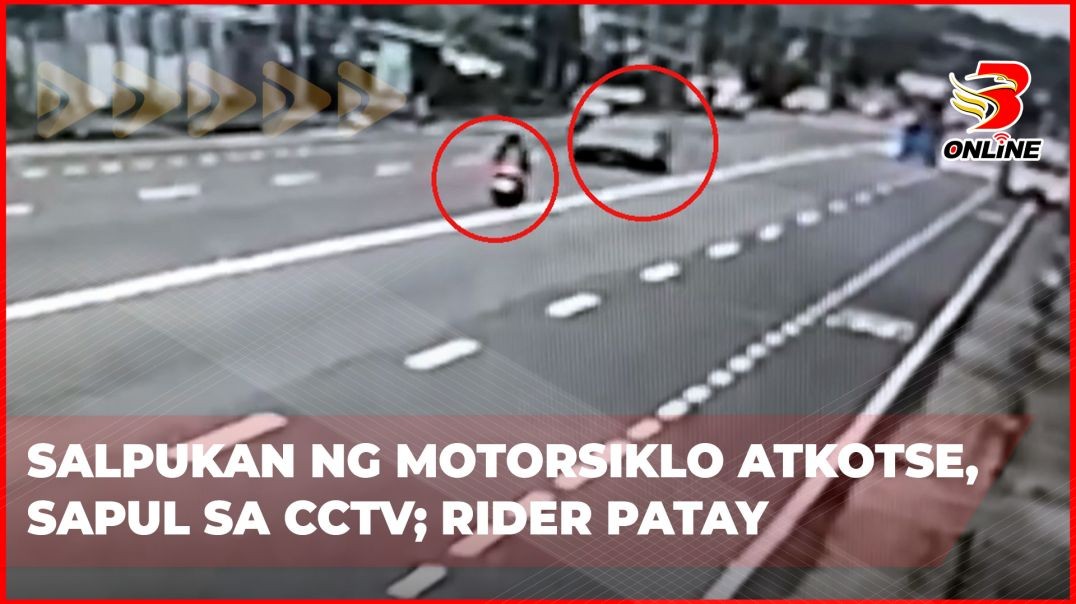⁣Salpukan ng motorsiklo at kotse, sapul sa CCTV; Rider patay