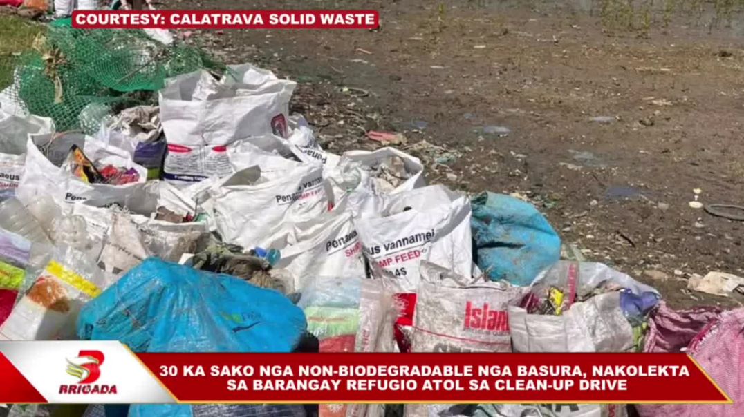 ⁣30 ka sako sa malata nga basura, nakolekta sa Barangay Refugio atol sa clean-up drive