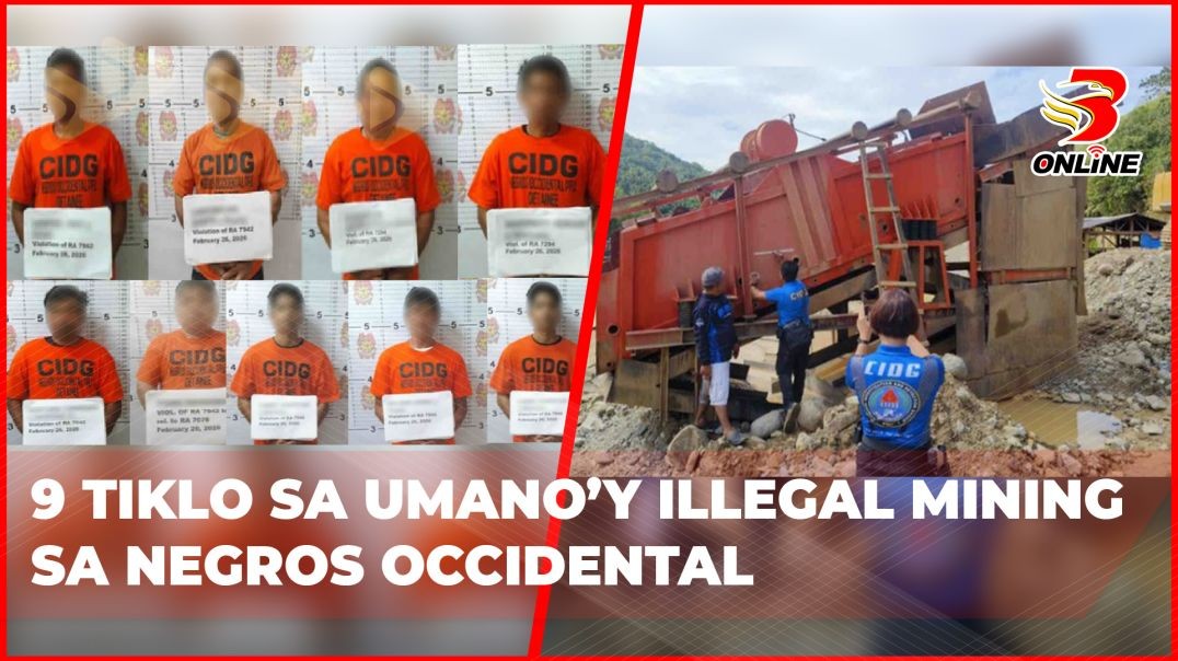 ⁣9 tiklo sa umano’y illegal mining sa Negros Occidental