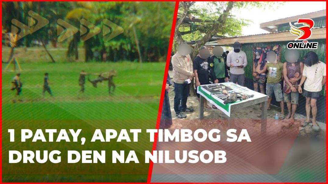 ⁣1 patay, apat timbog sa drug den na nilusob