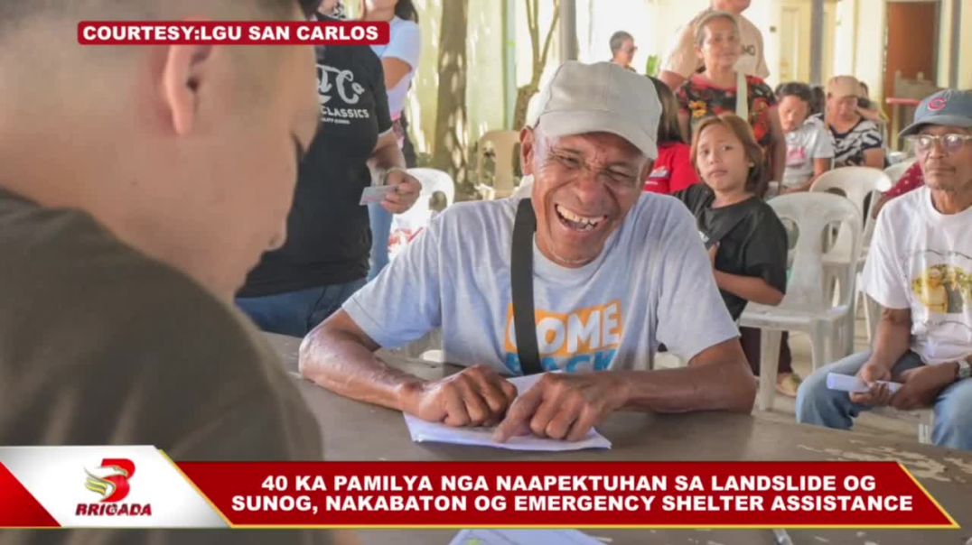 ⁣40 ka pamilya nga naapektuhan sa landslide og sunog, nakabaton og emergency shelter assistance