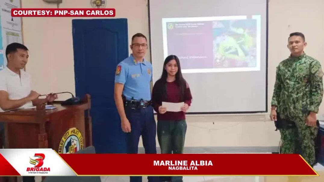 ⁣Mga mananaog sa poster making contest, gipasidunggan sa PNP-San Carlos