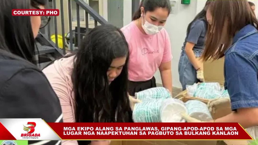 ⁣Mga ekipo alang sa panglawas, gipang-apod-apod sa mga lugar nga naapektuhan sa pagbuto sa Bulkang Ka