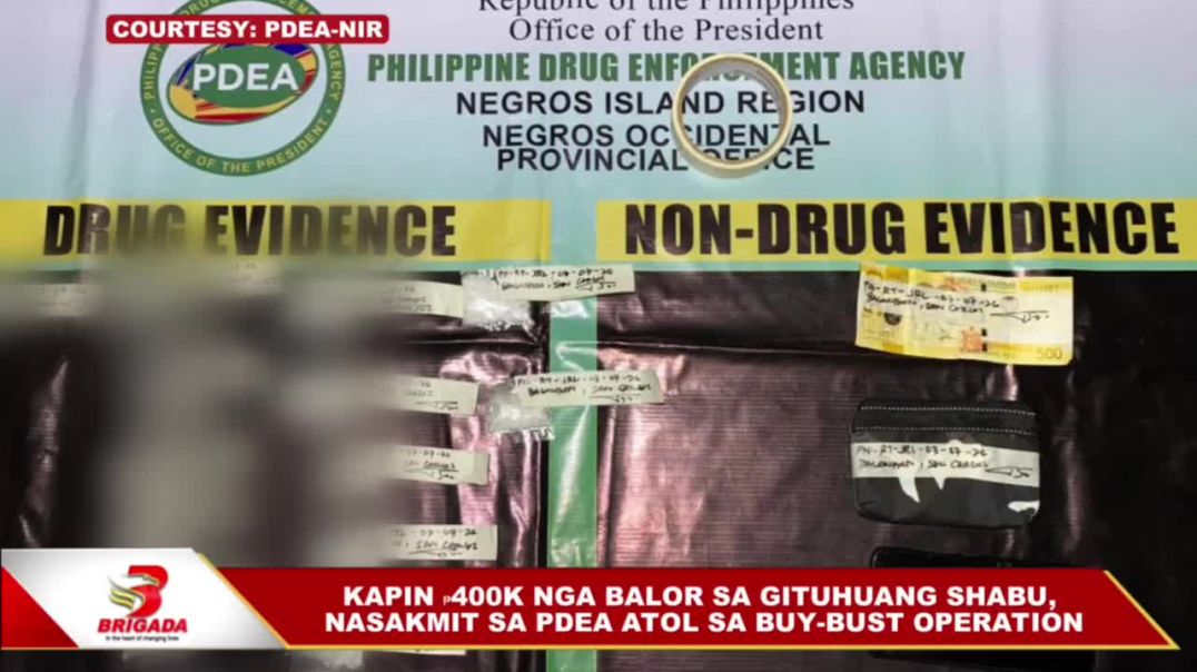 ⁣Kapin ₱400k nga balor sa gituhuang shabu, nasakmit sa PDEA atol sa buy-bust operation